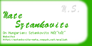 mate sztankovits business card